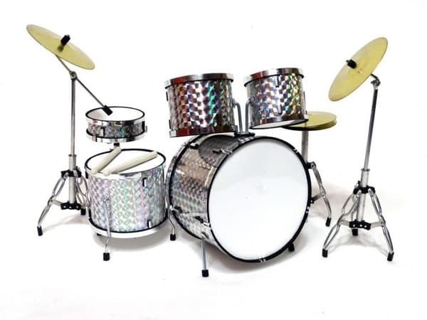 Mini Drum Set: Iron Maiden - Silver/Chrome
