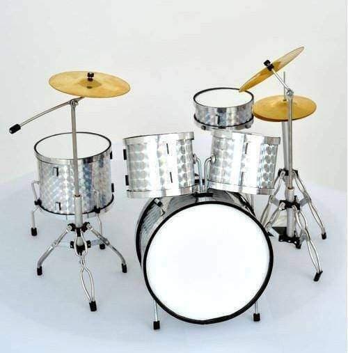 Mini Drum Set: Silver/Chrome