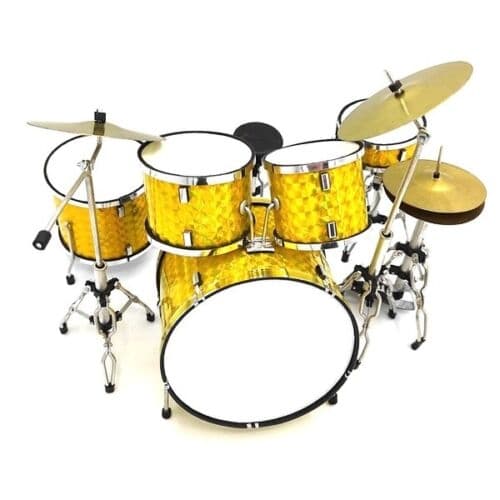 Mini Drum Set: 'Yellow Chrome' (Obs! No toy for kids!)
