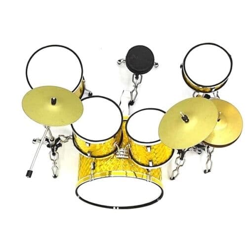 Mini Drum Set: 'Yellow Chrome' (Obs! No toy for kids!)