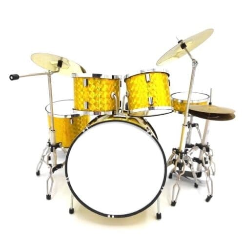 Mini Drum Set: 'Yellow Chrome' (Obs! No toy for kids!)
