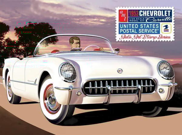 Plastmodel - Bil 1:25 1953 Chevy Corvette (USPS Stamp Series)