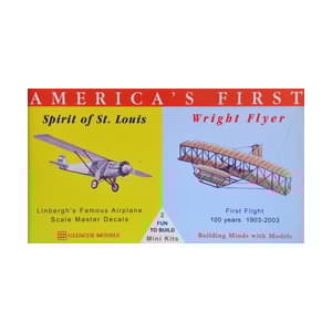 Plastmodel - America's First flyer - Spirit of St Louis / Wright Flyer - Glencoe Models (2 stk)
