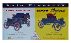 Plastmodel - Auto Pioneers - 1903 Cadillac / 1900 Packard - Glencoe modeller (2 stk)