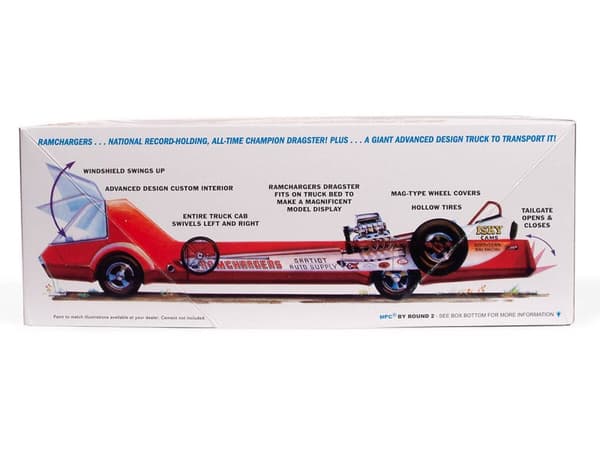 Plastmodel - Bil 1:25 Ramchargers Dragster & Transporter Truck