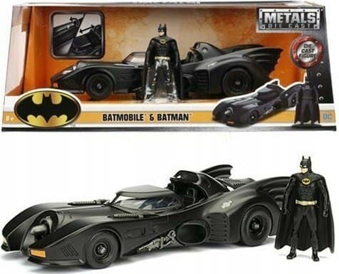 BATMOBILE Batman 1989 model JADA 1:24 metal med Batman figur