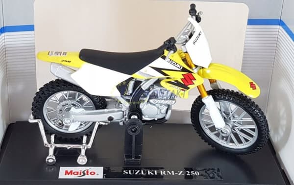 Suzuki RM-Z 250 med stativ 1:18 Maisto 77489