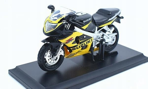 SUZUKI GSX R600 på stativ modell 1:18 Maisto