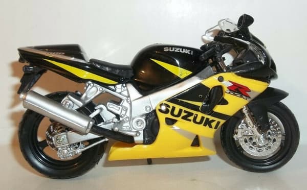 SUZUKI GSX R600 på stativ modell 1:18 Maisto
