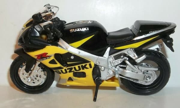 SUZUKI GSX R600 på stativ modell 1:18 Maisto