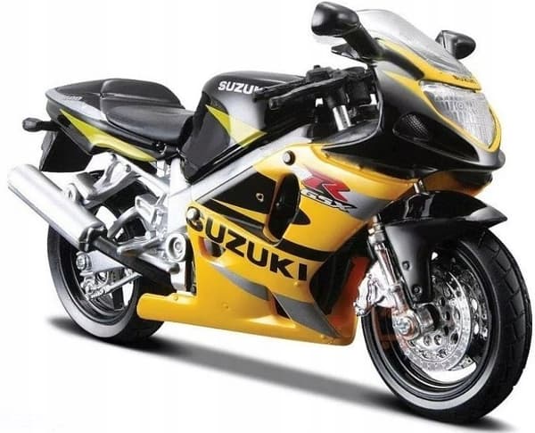 SUZUKI GSX R600 på stativ modell 1:18 Maisto