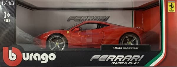 FERRARI 458 Speciale stor modell 1:18 Bburago 16002