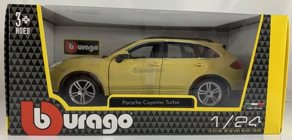 Porsche Cayenne Turbo gul 1:24 Bburago 21056