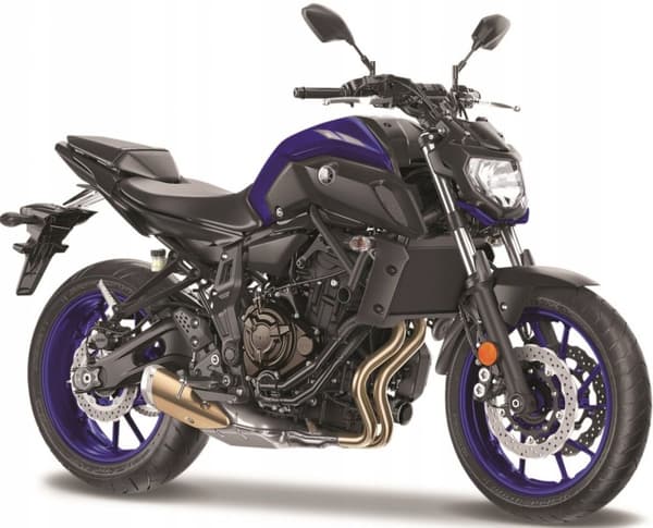 YAMAHA MT-07 2018 model på stand 1:18 Maisto
