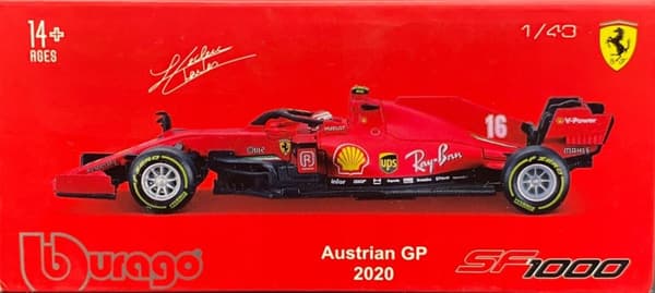 FERRARI SF1000 Österrikisk Leclerc HJÄLM BBurago 1:43