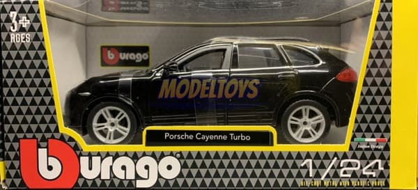 Porsche Cayenne Turbo svart 1:24 Bburago 21056