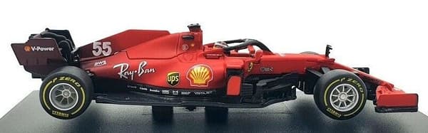 F1 bil FERRARI SF21 #55 Sainz HJELM BBurago 1:43