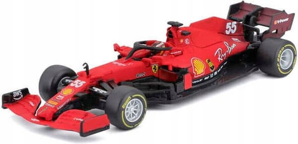 F1 bil FERRARI SF21 #55 Sainz HJELM BBurago 1:43