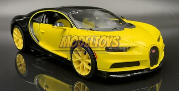 BUGATTI Chiron gul 1:24 modell Maisto 31514