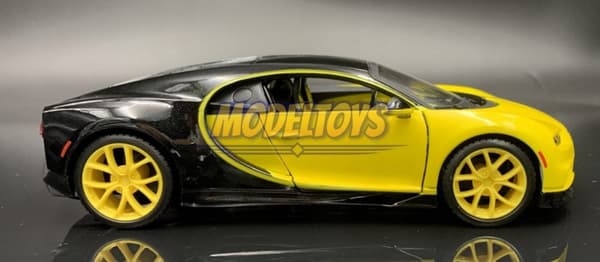 BUGATTI Chiron gul 1:24 modell Maisto 31514