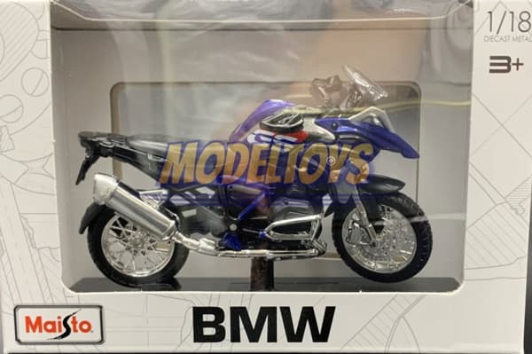 BMW R 1200 GS 2017 på stativ modell 1:18 Maisto