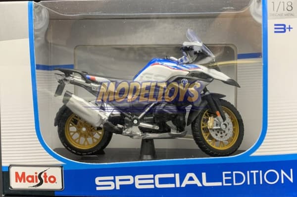 BMW R1250 GS på stativ modell 1:18 Maisto