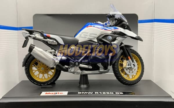 BMW R1250 GS på stativ modell 1:18 Maisto