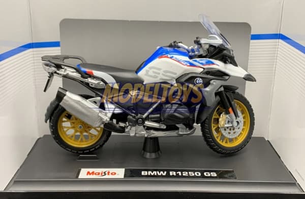 BMW R1250 GS på stativ modell 1:18 Maisto
