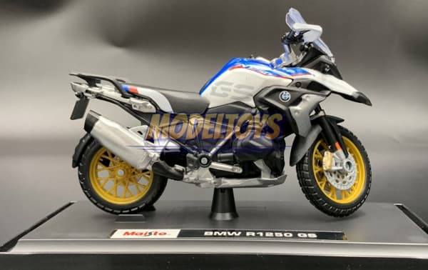 BMW R1250 GS på stativ modell 1:18 Maisto