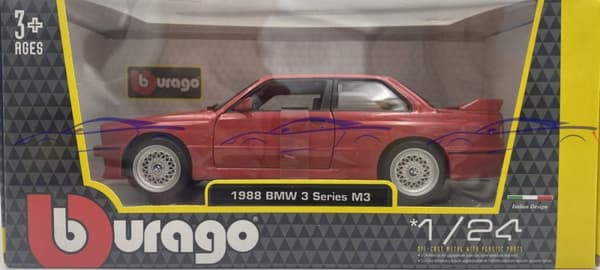 BMW M3 (E30) 1986 1:24 modell Bburago 21100 röd