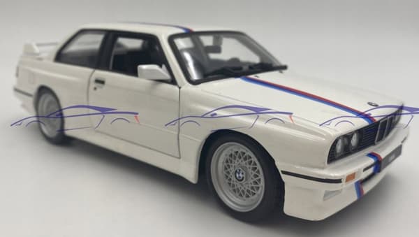 BMW M3 (E30) 1986 1:24 modell Bburago 21100 vit