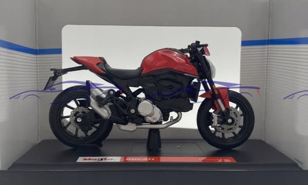 DUCATI Monster 2021 röd motorcykel modell 1:18 Maisto