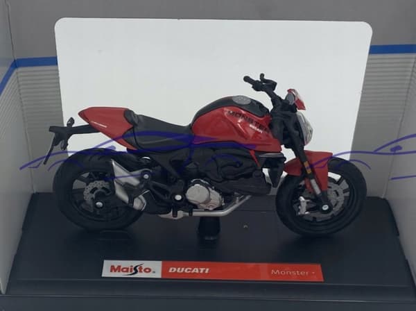 DUCATI Monster 2021 röd motorcykel modell 1:18 Maisto