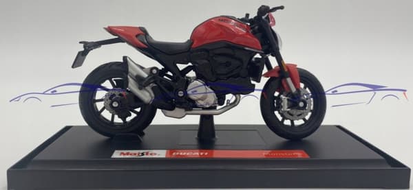 DUCATI Monster 2021 röd motorcykel modell 1:18 Maisto