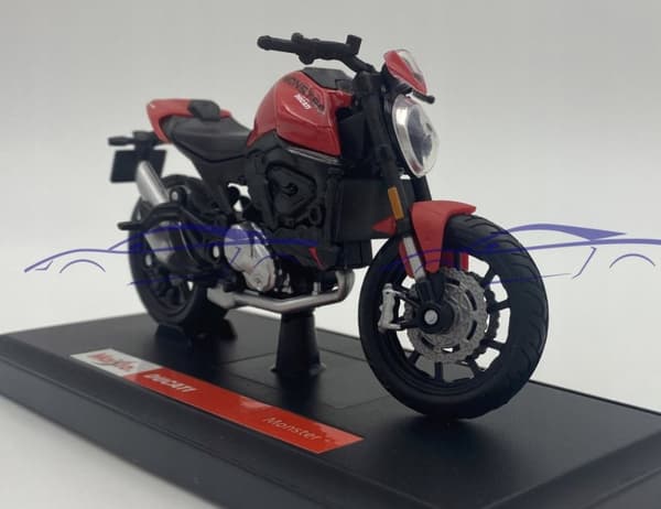 DUCATI Monster 2021 röd motorcykel modell 1:18 Maisto