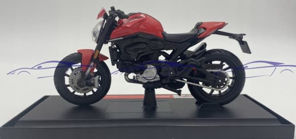 DUCATI Monster 2021 röd motorcykel modell 1:18 Maisto
