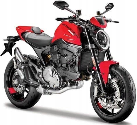DUCATI Monster 2021 röd motorcykel modell 1:18 Maisto