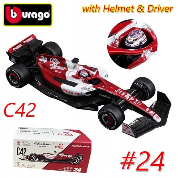 ALFA ROMEO C42 F1 2022 24 Guanyu HJÄLM BBurago 1:43