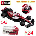 Miniatyrbild 3 av 11: ALFA ROMEO C42 F1 2022 24 Guanyu HJÄLM BBurago 1:43