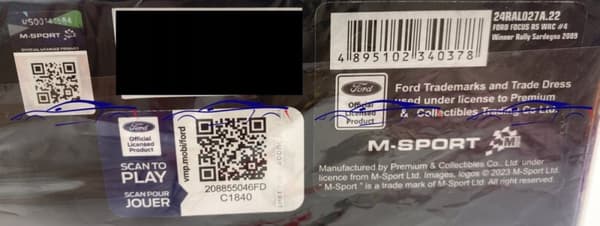 Ford Focus RS Latvalla Sardinien 09 model IXO 1:24