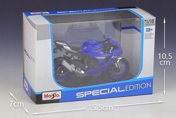 YAMAHA TYZF-R1 2021 model på stand 1:18 Maisto