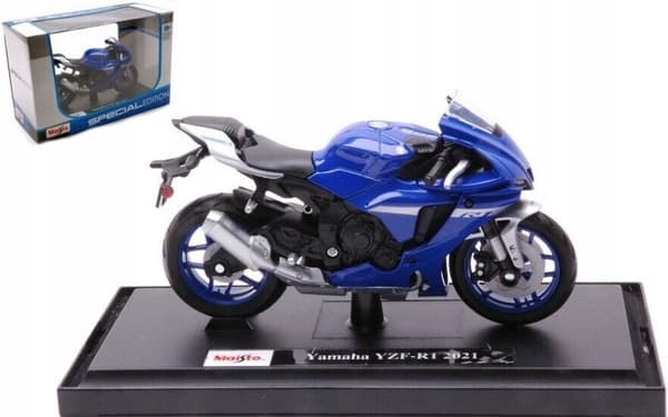 YAMAHA TYZF-R1 2021 model på stand 1:18 Maisto