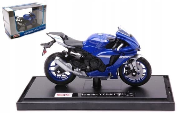 YAMAHA TYZF-R1 2021 model på stand 1:18 Maisto