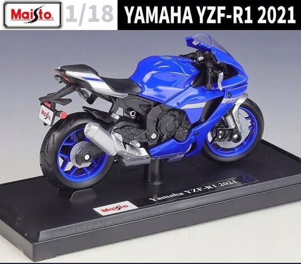 YAMAHA TYZF-R1 2021 model på stand 1:18 Maisto