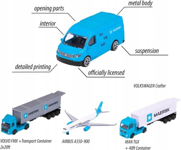 MAERSK MAN TGX Majorette Logistic METALcontainer 40 fod