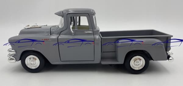 1955 GMC Blue Chip pickup grå 1:24 Motormax 79382