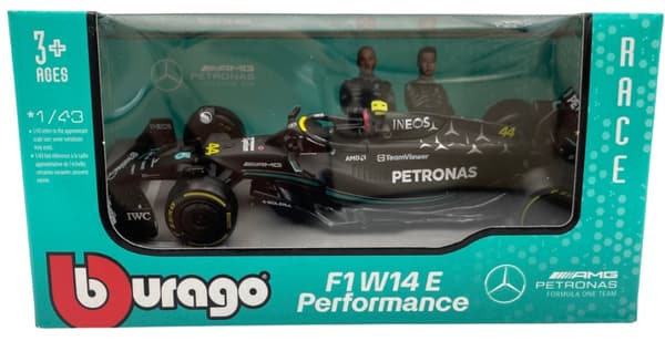 F1-bil Mercedes W14 Hamilton #44 BBurago 1:43