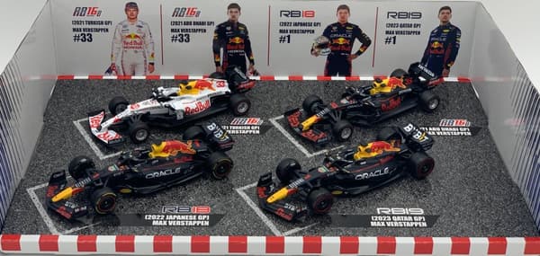 Red Bull F1 KUN Verstappen 2021-2023 RB19 RB18 RB16B BBurago 1:43
