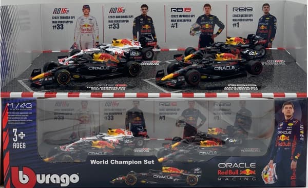 Red Bull F1 KUN Verstappen 2021-2023 RB19 RB18 RB16B BBurago 1:43