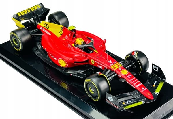 F1-bil FERRARI F1-75 GP Italien 2022 Monza C. Sainz #55 1:24 Bburago 26806